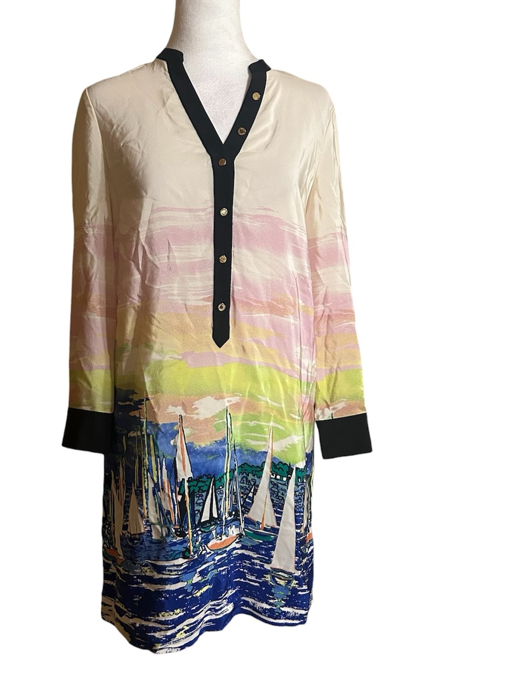 Juicy Couture Silk Boat Marina Shirt Dress